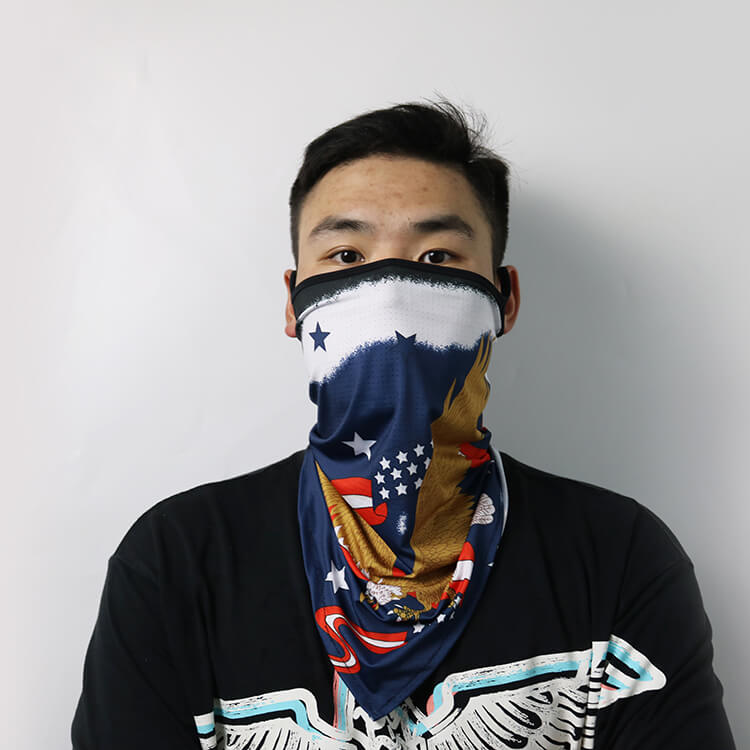 Factory wholesale face cover ear loop neck gaiter bandana for dust wind