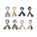 Wholesale Narrow Ribbon Band Custom Printing Silk Scarf for Women