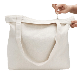 Distribution canvas bag Custom Logo Shopping gift promotional gift zipper pocket Reusable Tote Bag