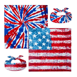 Cheap 100% Cotton Double-Sided USA Flag Scarf Head Wrap USA Flag Bandanas