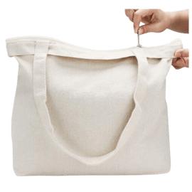 Distribution canvas bag Custom Logo Shopping gift promotional gift zipper pocket Reusable Tote Bag
