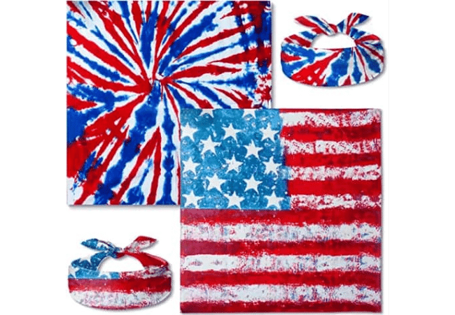 Cheap 100% Cotton Double-Sided USA Flag Scarf Head Wrap USA Flag Bandanas-1